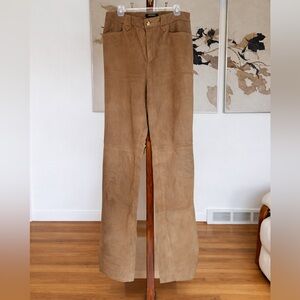 Ralph Lauren Suede Wide-Leg pants in Tan